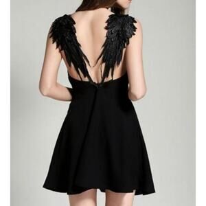 Choies Black Dress with Wings Fixed to the Straps. Size M.
